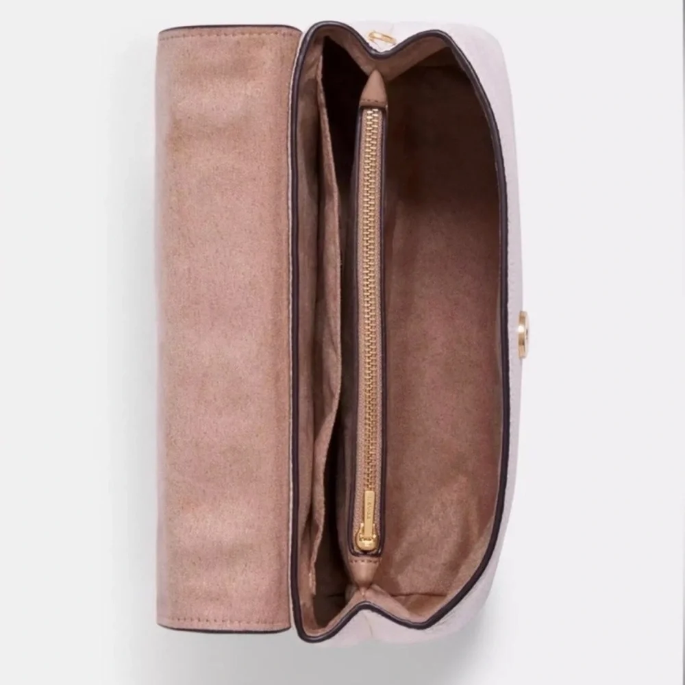 Coach Tammie Shoulder Bag Leather In Beige and Tan. NWTs. - Picture 2 of 5